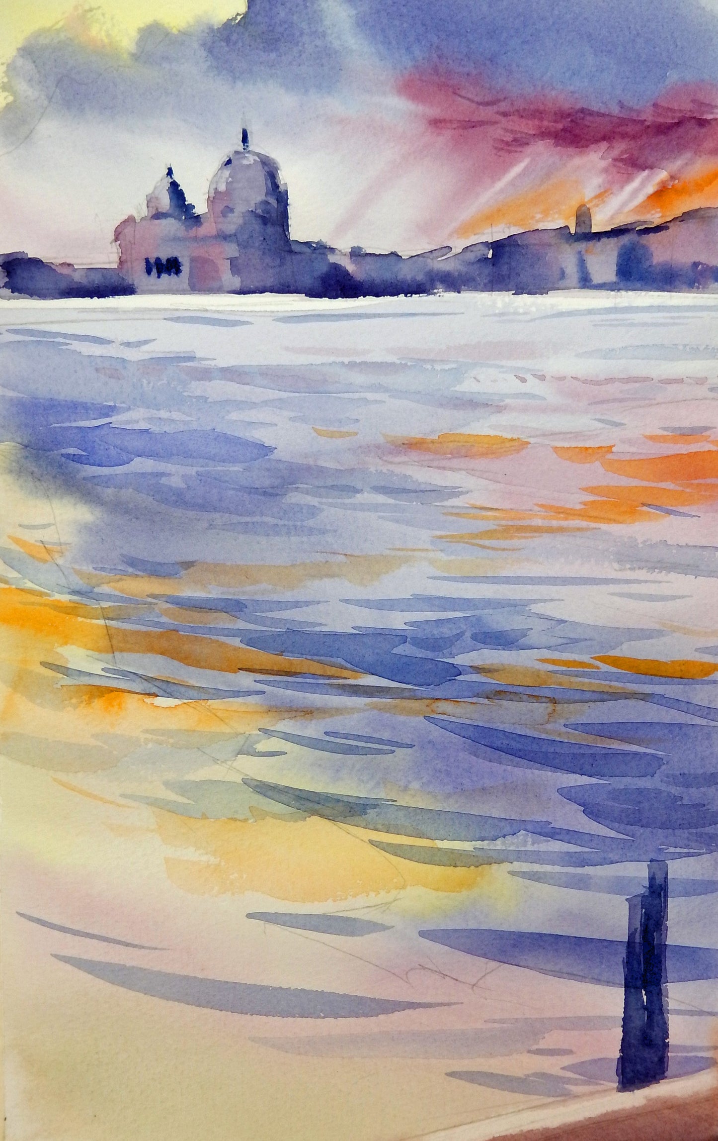 Sunset over Venice Sketch 1